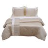 Παπλωματοθήκη με Φάσα Υπέρδιπλη 220x240 Luxury Bicolour Beige/ivory