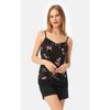 Γυναικεία Πυζάμα minerva l black-pink floral 90-52554-1