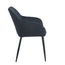 Siena Black Velvet Υφασμα Πολυθρονα Μεταλλικη