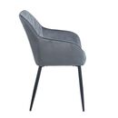 Siena Grey Velvet Υφασμα Πολυθρονα Μεταλλικη