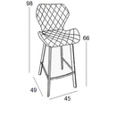 Σκαμπό Μπάρ 2τμχ Martin 66εκ. Γκρί Ύφασμα 45x49x66-98εκ.