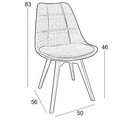 Καρέκλα Τραπεζαρίας Ξύλινη 4τμχ Bianca Beige Ύφασμα 50x56x46-83εκ.