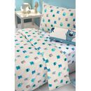 Σετ 3τμχ. Παιδικά Σεντόνια Monsters Blue (Λάστιχο) Saint Clair  100% Cotton