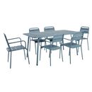 Brio Slat set Τραπεζαρία Κήπου -Βεράντας (6+1), Μέταλλο Βαφή Sandy Blue 5415c