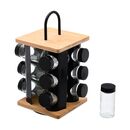 ESTIA ΒΑΣΗ ΜΠΑΧΑΡΙΚΩΝ BAMBOO ESSENTIALS ΜΕ 12 ΓΥΑΛΙΝΑ ΔΟΧΕΙΑ ΠΕΡΙΣΤΡΕΦΟΜΕΝΗ ΜΑΥΡΗ