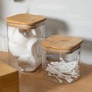 ESTIA ΔΟΧΕΙΟ ΑΠΟΘΗΚΕΥΣΗΣ BAMBOO ESSENTIALS 950ml ΓΥΑΛΙΝΟ ΜΕ ΚΑΠΆΚΙ