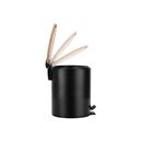 ESTIA ΧΑΡΤΟΔΟΧΕΙΟ ΜΠΑΝΙΟΥ BAMBOO ESSENTIALS SOFT CLOSE 5lt ΜΑΥΡΟ