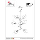 SE 110-7 PRATO PENDANT BRASS GOLD WITH 7 OPAL GLASSES Φ15 Γ4