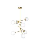 SE 110-7 PRATO PENDANT BRASS GOLD WITH 7 OPAL GLASSES Φ15 Γ4