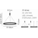 SE LED 100 AMAYA PENDANT NICKEL MAT Ε5