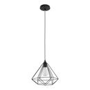 SE21-BL-33 MILA BLACK METAL GRID PENDANT Δ3