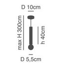 SE21-BL-5 ADEPT TUBE BLACK E27 + GU10 PENDANT B1