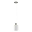 SE21-NM-4-SH1 ADEPT TUBE Nickel Matt Pendant White Fabric Shade+