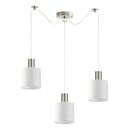 SE21-NM-4-NM3-SH1 ADEPT TUBE Nickel Matt Pendant White Fabric Shade+