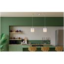 SE21-NM-4-NM2-SH1 ADEPT TUBE Nickel Matt Pendant White Fabric Shade+