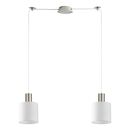 SE21-NM-4-NM2-SH1 ADEPT TUBE Nickel Matt Pendant White Fabric Shade+