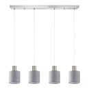 SE21-NM-4-4NM-SH2 ADEPT TUBE Nickel Matt Pendant Grey Fabric Shade+