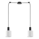 SE21-BL-4-BL2-SH1 ADEPT TUBE Black Pendant White Fabric Shade+