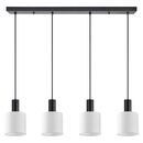 SE21-BL-4-4BL-SH1 ADEPT TUBE Black Pendant White Fabric Shade+