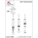 SE21-BL-5 ADEPT TUBE BLACK E27 + GU10 PENDANT B1