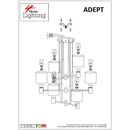 SE21-BL-100-SH2 ADEPT BLACK PENDANT GREY SHADE+