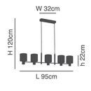 SE21-BL-120-SH1 ADEPT BLACK PENDANT WHITE SHADE+