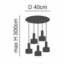 SE21-NM-4-5NM-MS1 ADEPT TUBE Nickel Matt Pendant Black Metal Shade+