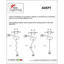 SE21-NM-4-NM2-SH1 ADEPT TUBE Nickel Matt Pendant White Fabric Shade+