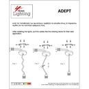 SE21-NM-4-NM3-MS2 ADEPT TUBE Nickel Matt Pendant Black Metal Shade+