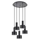 SE21-BL-4-5BL-MS1 ADEPT TUBE Black Pendant Black Metal Shade+