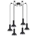 SE21-BL-4-BL6-MS3 ADEPT TUBE Black Pendant Black Metal Shade+