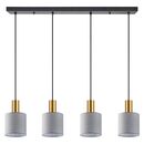 SE21-GM-4-4BL-SH2 ADEPT TUBE Gold Matt Pendant Grey Fabric Shade+