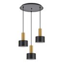 SE21-GM-4-3BL-MS1 ADEPT TUBE Gold Matt Pendant Black Metal Shade+