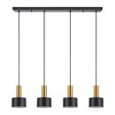 SE21-GM-4-4BL-MS1 ADEPT TUBE Gold Matt Pendant Black Metal Shade+