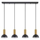 SE21-GM-4-4BL-MS3 ADEPT TUBE Gold Matt Pendant Black Metal Shade+
