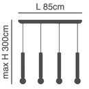 SE21-BL-5-4BL ADEPT TUBE BLACK Black Pendant+