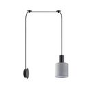 SE21-BL-4-NM1W-SH2 ADEPT TUBE Black Matt Wall Lamp Grey Fabric Shade+