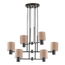 SE21-BL-100-SH3 ADEPT PENDANT Black Metal Pendant Brown Shade+