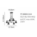 SE21-BL-100-MS2 ADEPT PENDANT Black Metal Pendant Black Metal Shade+