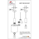 SE21-GM-4-BL3-SH1 ADEPT TUBE Gold Matt Pendant White Fabric Shade+