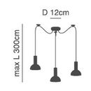 SE21-GM-4-BL3-MS3 ADEPT TUBE Gold Matt Pendant Black Metal Shade+