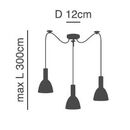 SE21-GM-4-BL3-MS2 ADEPT TUBE Gold Matt Pendant Black Metal Shade+