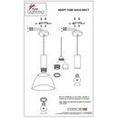 SE21-GM-4-BL3-MS3 ADEPT TUBE Gold Matt Pendant Black Metal Shade+