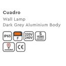 SE-WL-S1-DG CUADRO DOWN WALL LAMP GU10 DARK GREY BODY ALUMINIUM