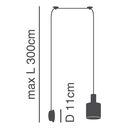 SE21-BL-4-NM1W-SH2 ADEPT TUBE Black Matt Wall Lamp Grey Fabric Shade+