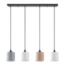 Se21-bl-b10-4bl-Sh123 Adept Flex White, Grey, Brown Fabric Shade Pendant+