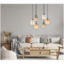 Se21-bl-b10-bl6-Sh123  Adept Flex White, Grey, Brown Fabric Shade Pendant+