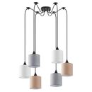 Se21-bl-b10-bl6-Sh123  Adept Flex White, Grey, Brown Fabric Shade Pendant+