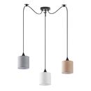 Se21-bl-b10-bl3-Sh12 Adept Flex White, Grey, Brown Fabric Shade Pendant+