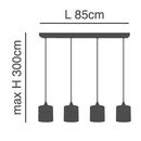 Se21-bl-b10-4bl-sh2 Adept Pendat Grey Shade Pendant+